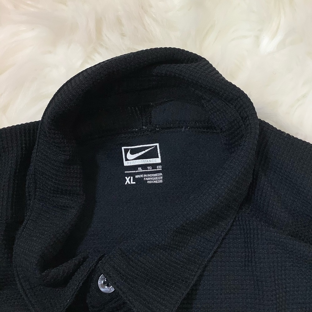 Nike Men's Polo XL Black Shirt Golf Embroidered Dri Fit 3 Button Shirt - Picture 4 of 10
